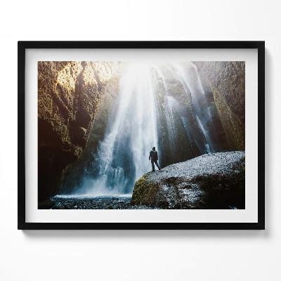 Obraz s rámem Pohled na vodopád Gljufrabui