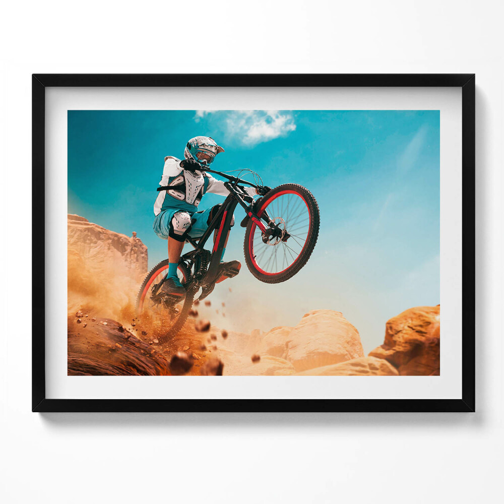 Obraz s rámem Jízda na motorce v poušti