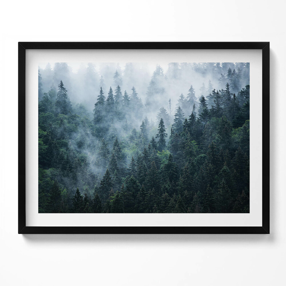 Obraz s rámem Mlžné horské krajiny