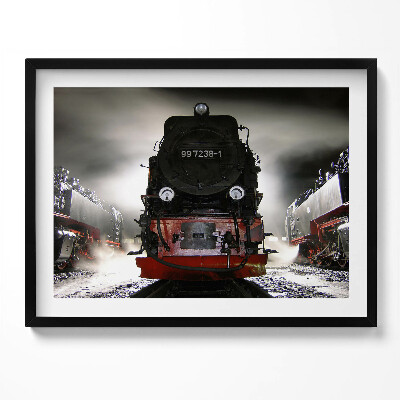 Obraz s rámem Lokomotivy v noci