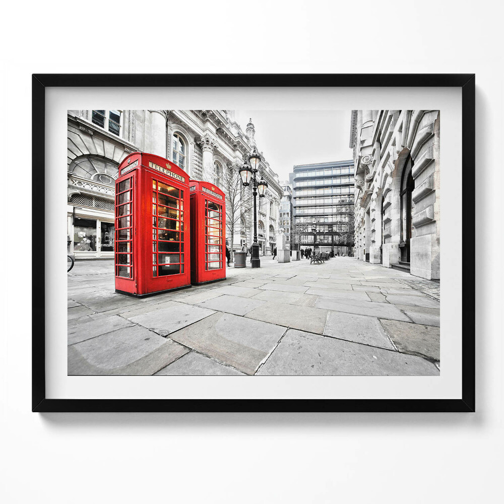 Obraz s rámem Červené telefonní budky Londýn