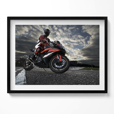 Obraz s rámem Muž na motorce