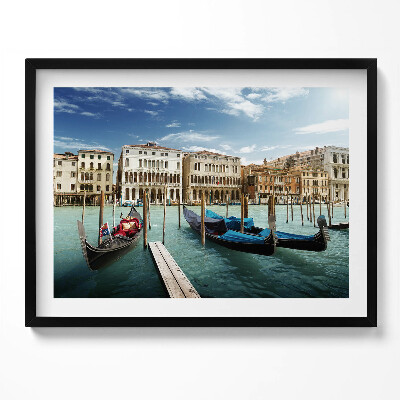 Obraz s rámem Gondoly Benátky Itálie
