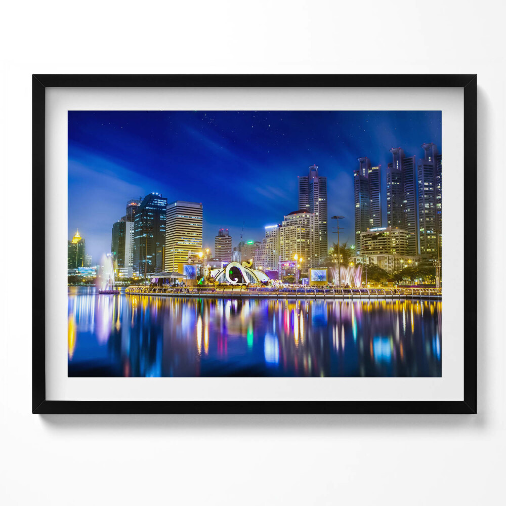 Obraz s rámem Město plné barev