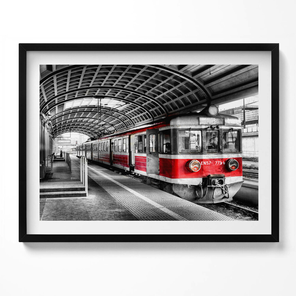 Obraz s rámem Staré železniční nástupiště