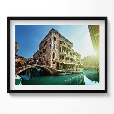 Obraz s rámem Krásné ulice Benátek na slunci