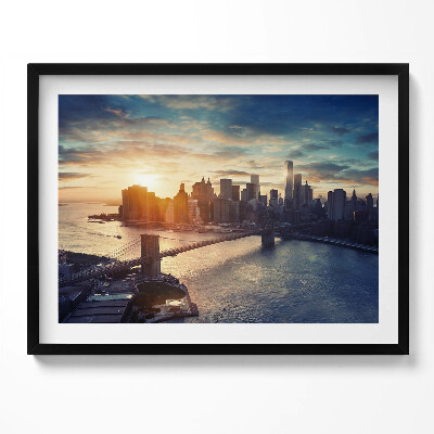 Obraz s rámem New York Manhattan a západ slunce