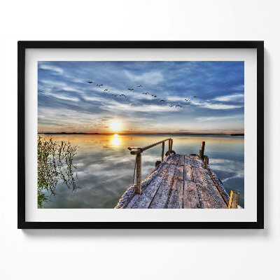 Obraz s rámem Západ slunce u jezera