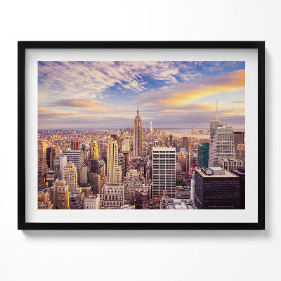 Obraz s rámem Západ slunce v New Yorku
