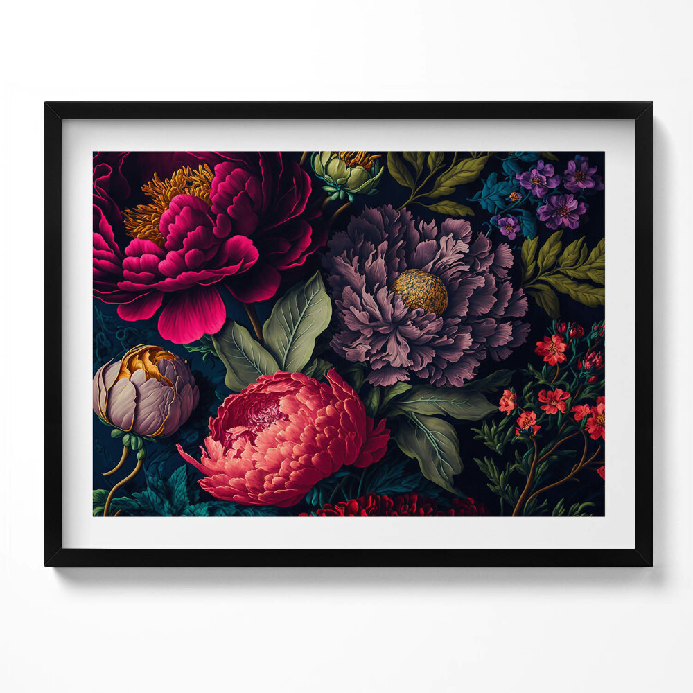 Obraz s rámem Vintage kytice botanických květin