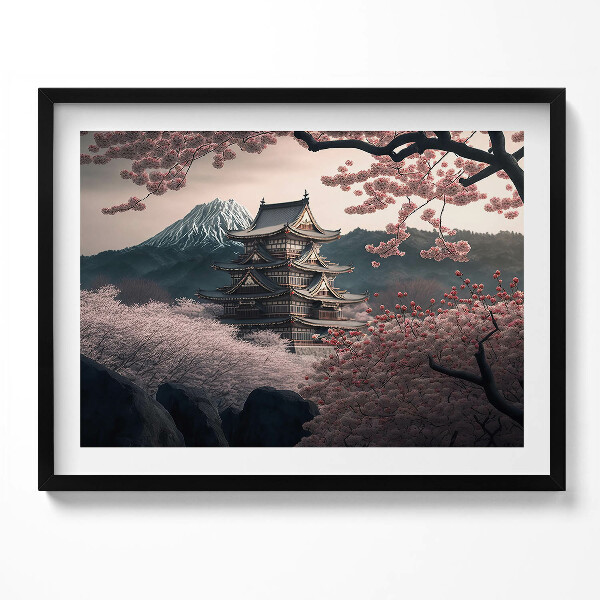 Obraz s rámem Asijská věž a třešňové květy