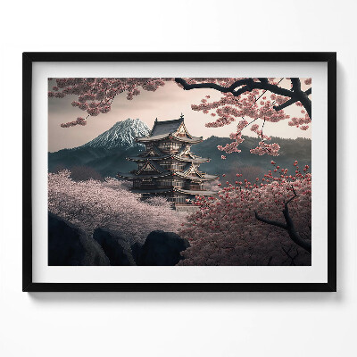 Obraz s rámem Asijská věž a třešňové květy