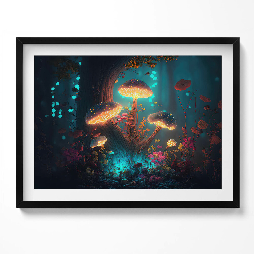 Obraz s rámem Lesní a kouzelné houby