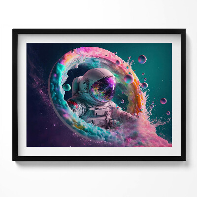 Obraz s rámem Kosmonaut barevné mraky