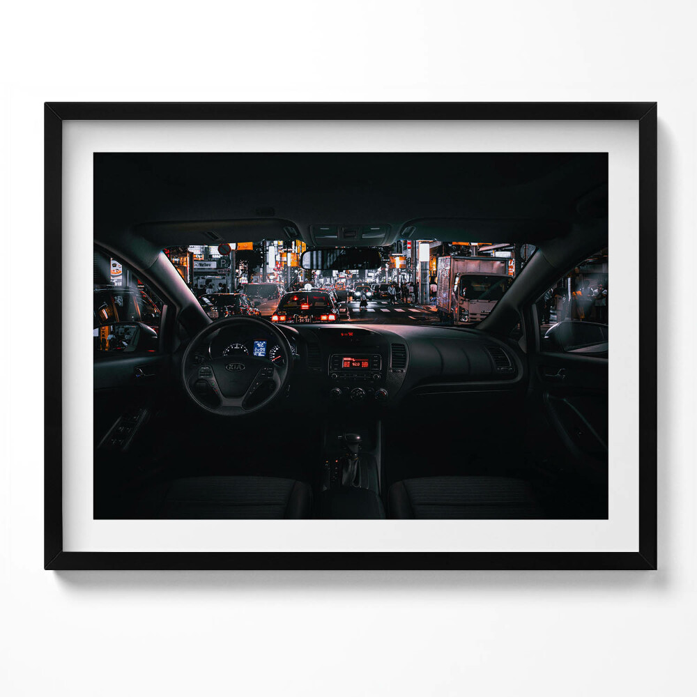 Obraz s rámem Auto v Tokiu