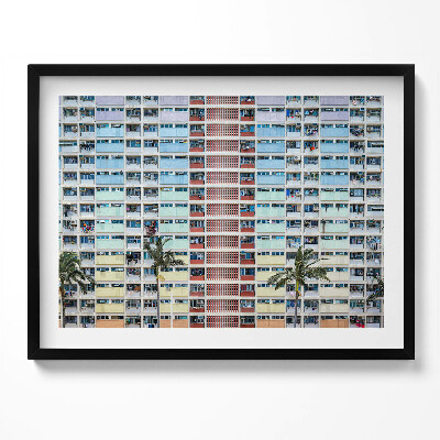 Obraz s rámem Barevná budova Hong Kong