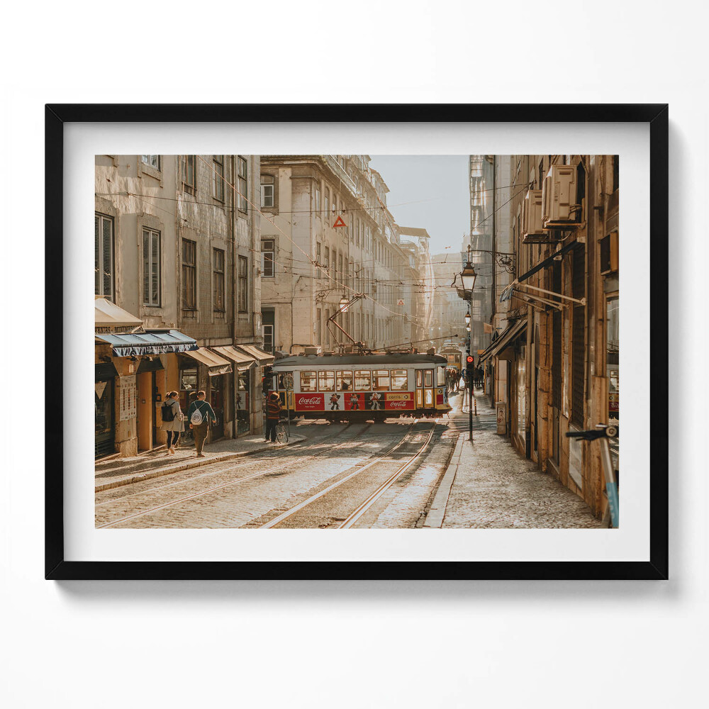 Obraz s rámem Pohled na Lisabon a tramvaj