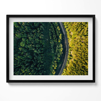 Obraz s rámem Les z dronu - hora Śnieżka