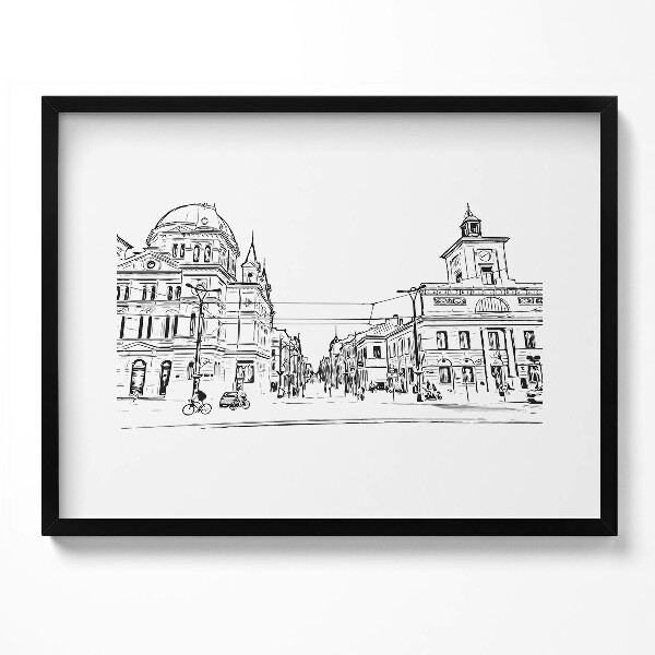 Obraz s rámem Poznaň staré město ilustrace