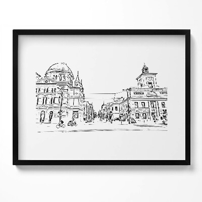 Obraz s rámem Poznaň staré město ilustrace