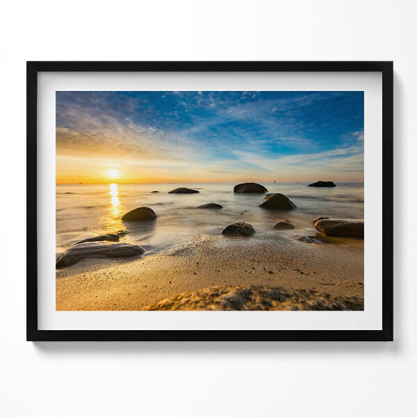 Obraz s rámem Východ slunce Baltské moře