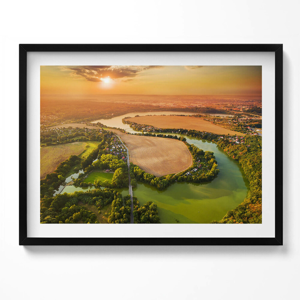 Obraz s rámem České údolí Pilzno Litice