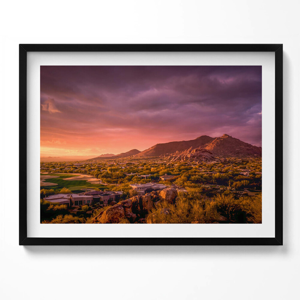 Obraz s rámem Západ slunce nad North Scottsdale
