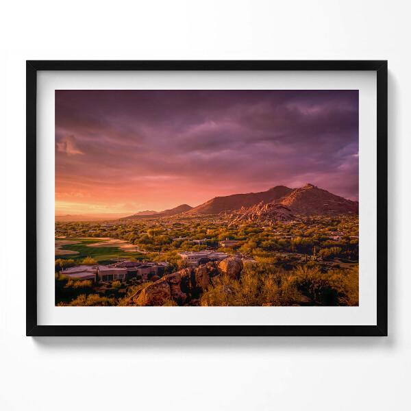 Obraz s rámem Západ slunce nad North Scottsdale