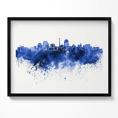 Obraz s rámem Panorama San Antonio akvarelů