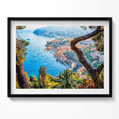 Obraz s rámem Vesnice Villefranche-sur-Mer