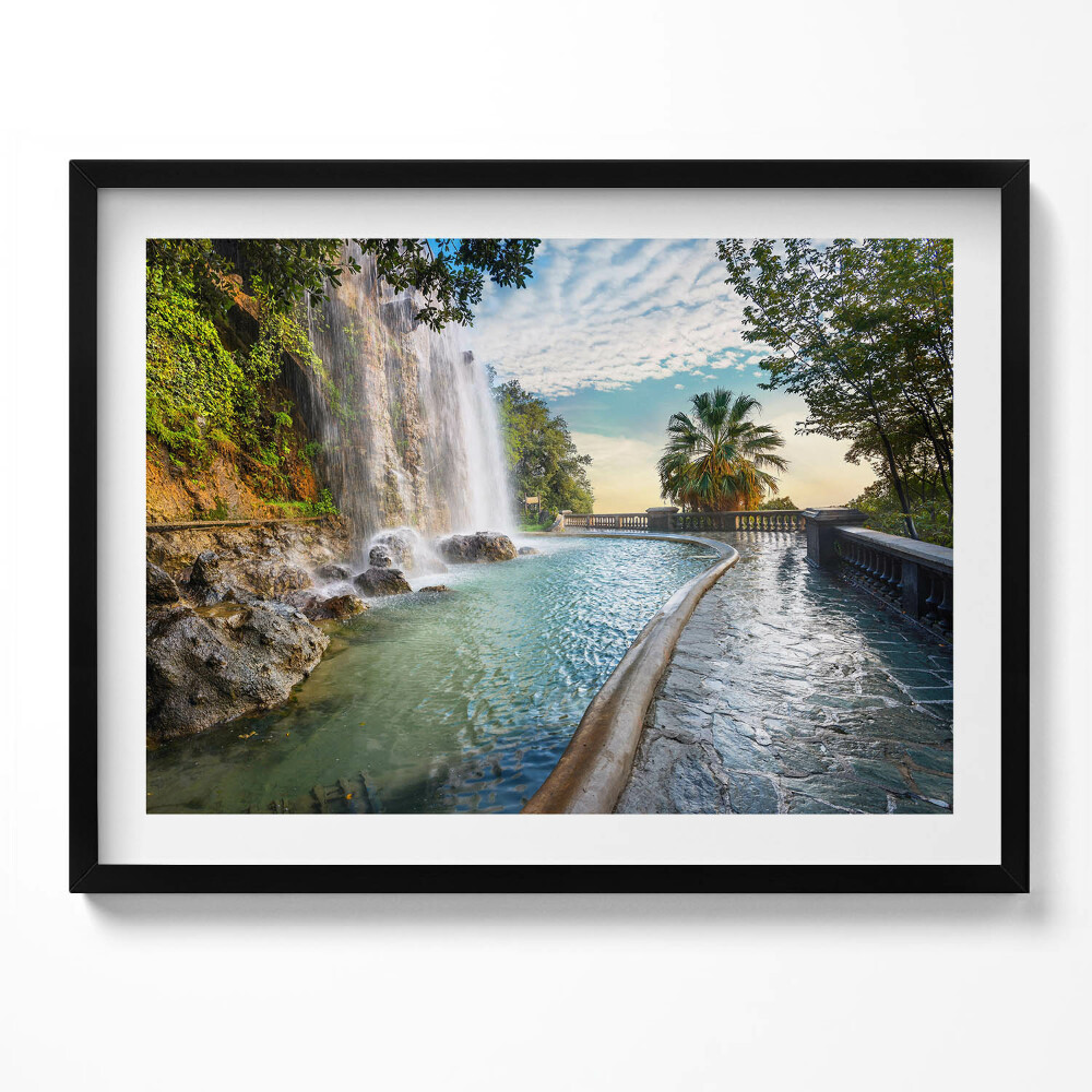 Obraz s rámem Vodopád v Parc de la Colline du Chateau