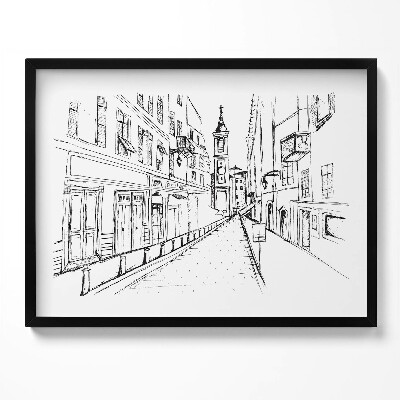 Obraz s rámem Kresba města Provence