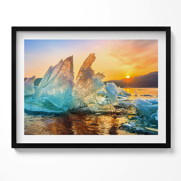 Obraz s rámem Kus ledu při východu slunce