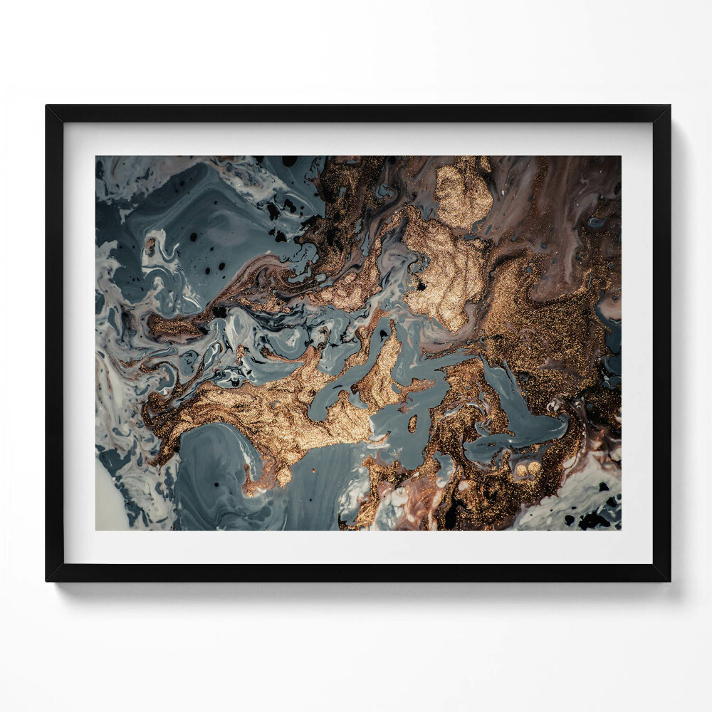 Obraz s rámem Zlatá skalní struktura