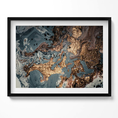 Obraz s rámem Zlatá skalní struktura