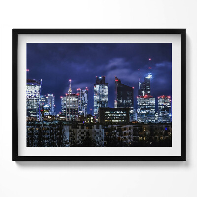 Obraz s rámem Městské budovy v noci