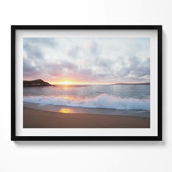 Obraz s rámem Mořská pláž a západ slunce