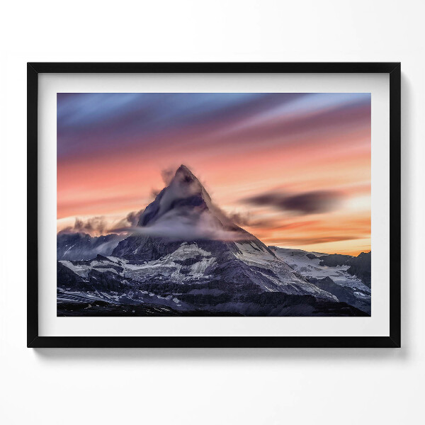 Obraz s rámem Osamělá hora při západu slunce