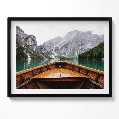Obraz s rámem Loď na horském jezeře