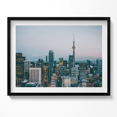 Obraz s rámem Panorama města ve večerních hodinách