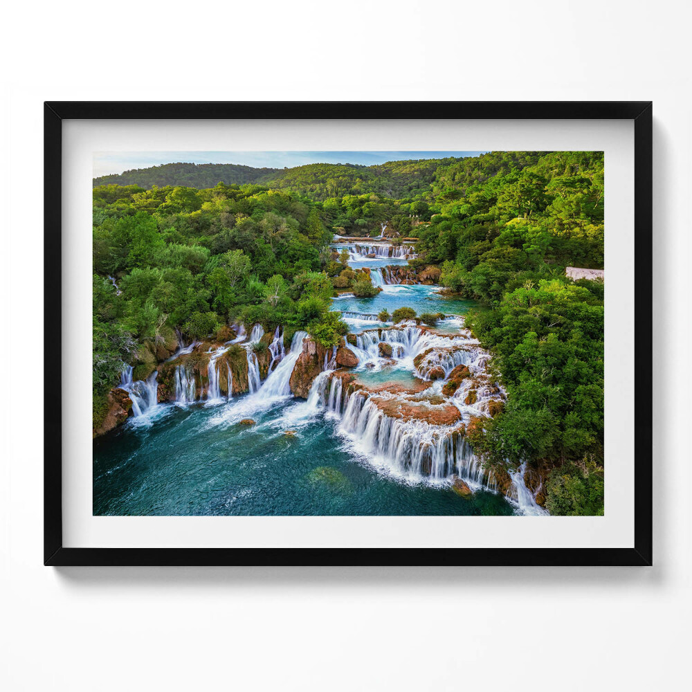 Obraz s rámem Vodopády a řeka Krka Chorvatsko
