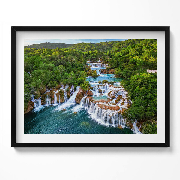 Obraz s rámem Vodopády a řeka Krka Chorvatsko