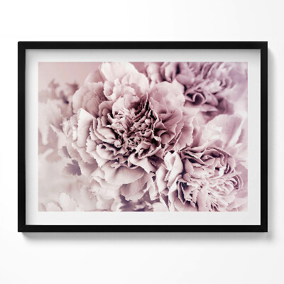 Obraz s rámem Světle růžové okvětní lístky pivoněk