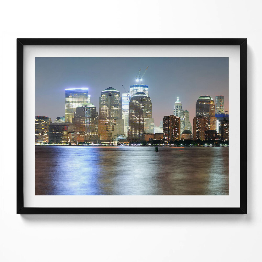 Obraz s rámem Panorama města v noci