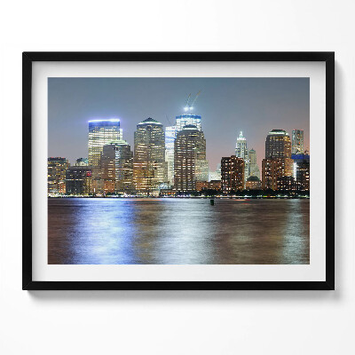 Obraz s rámem Panorama města v noci
