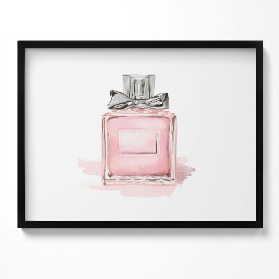 Obraz s rámem Růžový parfém s mašlí
