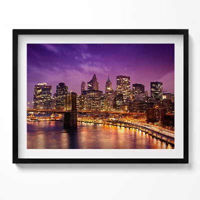 Obraz s rámem Městská světla ve večerních hodinách