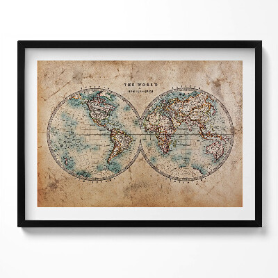 Obraz s rámem Stará mapa světa