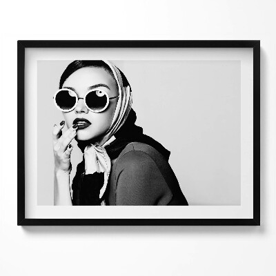 Obraz s rámem Černobílý portrét okouzlující ženy