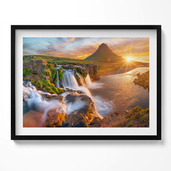 Obraz s rámem Přírodní krajina při západu slunce